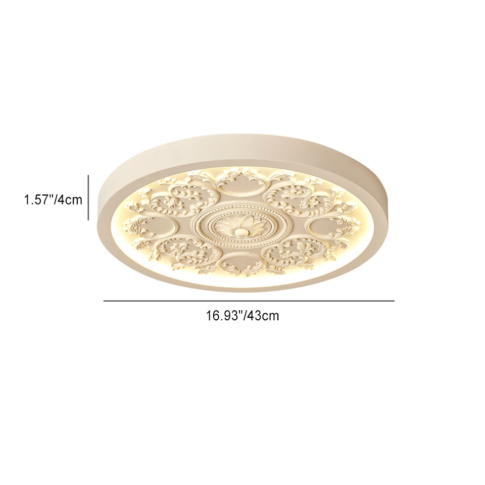 Modern Minimalist Iron Resin Acrylic LED Flush Mount Ceiling Light for Bedroom