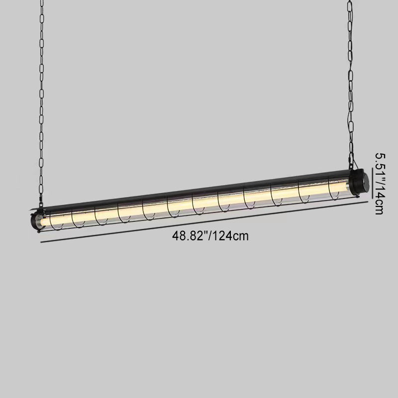Contemporary Industrial Acrylic 1/2 Light Island Chandelier for Dining Room