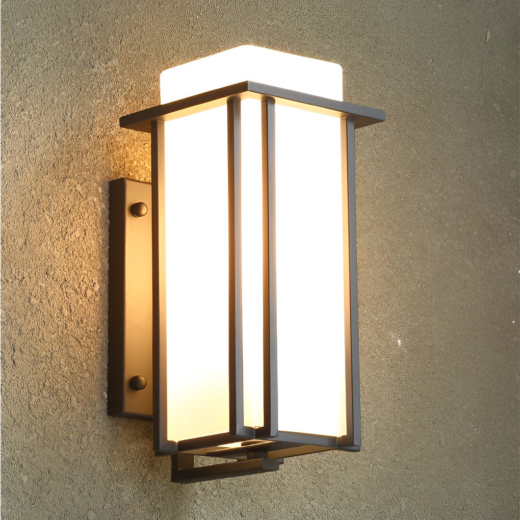 Square Waterproof LED Black Retro Outdoor Wall Lamp