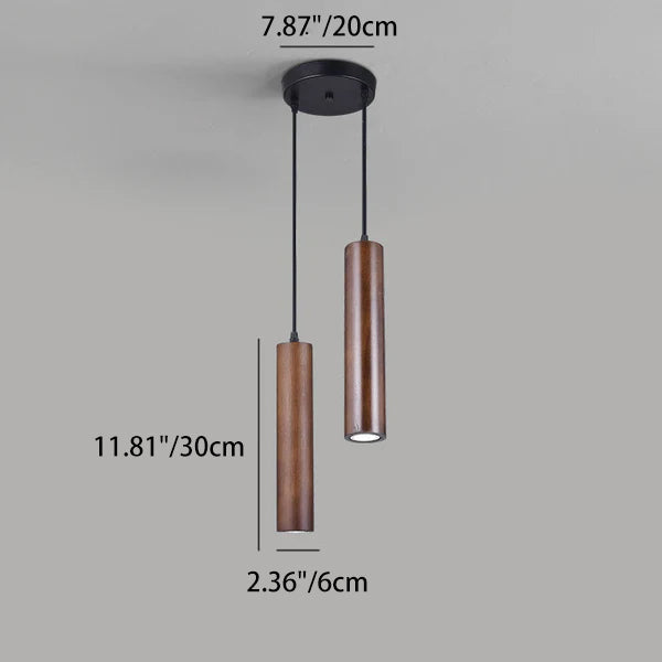 Modern Minimalist Oak Wood Pendant Light for Living Room & Bedroom