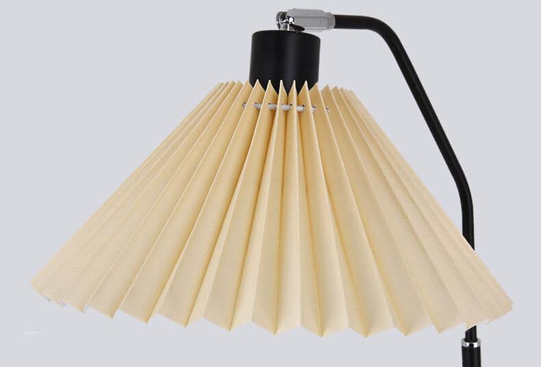 Minimalist Fabric Pleated Shade Floor Lamp - 1-Light Standing Lamp for Modern Living Room, Bedroom, and Office