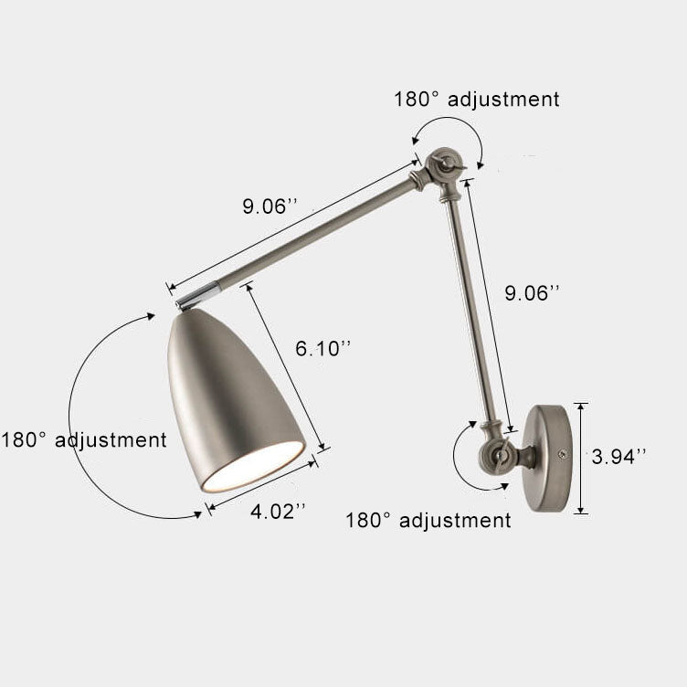 Retro Industrial Swing Arm Wall Sconce Lamp - 1-Light Rotating Iron Design