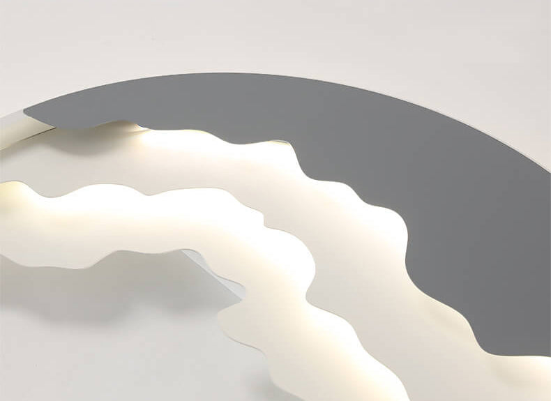 Nordic Sea Wave Round LED Flush Mount Ceiling Light for Modern Interiors