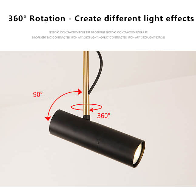 Modern Minimalist Gold LED Spotlight Pendant Light