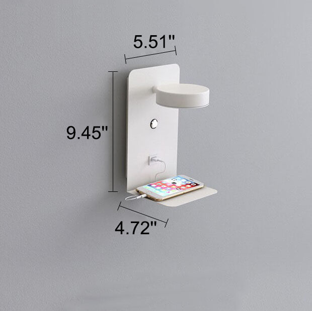 Modern Iron Square LED Wall Sconce Lamp USB Rechargeable