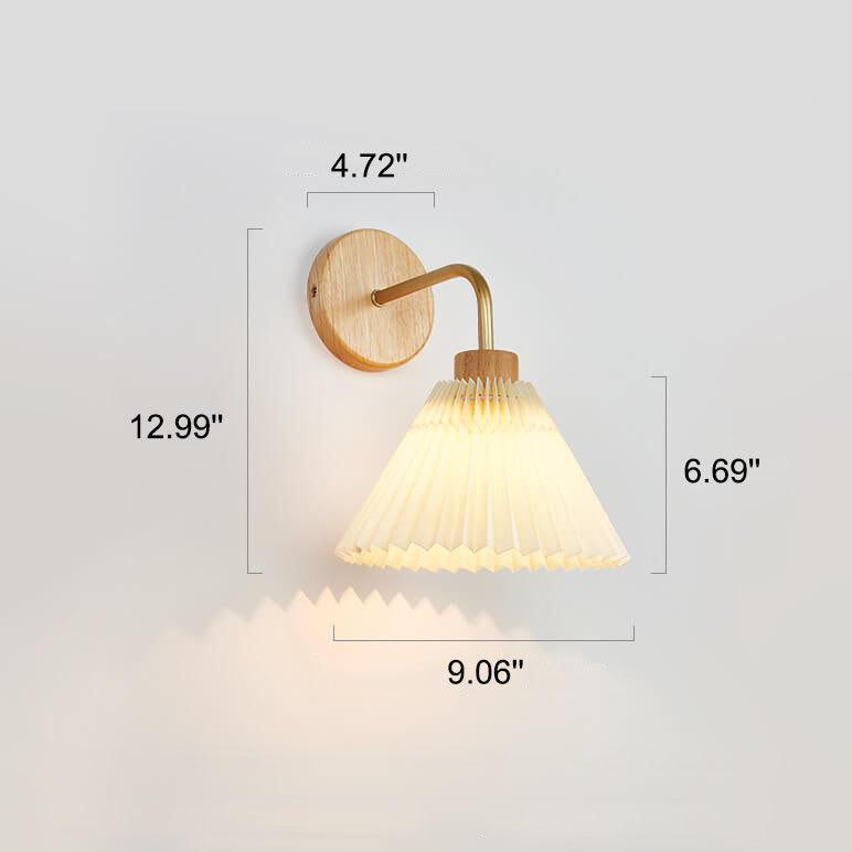 Modern Minimalist Pleated Umbrella Shade Wall Sconce Lamp - 1-Light Fixture, Contemporary Design, Elegant Home Lighting, Stylish Wall Light, Minimalist Decor, Versatile Indoor Illumination