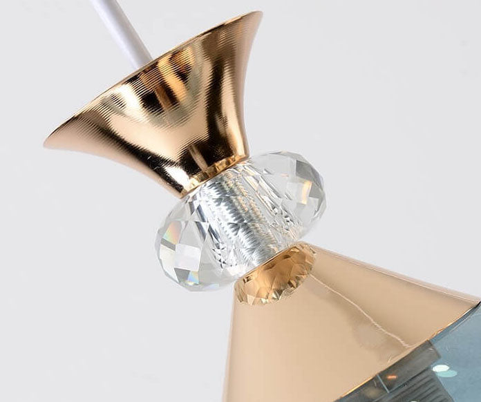 Contemporary Nordic Gradient Glass Orb 1/3 Light Island Chandelier for Living Room