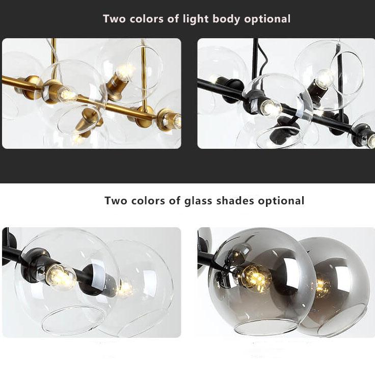 Modern Glass Magic Bean 8-Light LED Chandelier - Contemporary Lighting, Elegant Home Decor, Sleek Design, Energy-Efficient, Bright Illumination, Unique Pendant Fixture, Dining Room & Living Space Lighting
