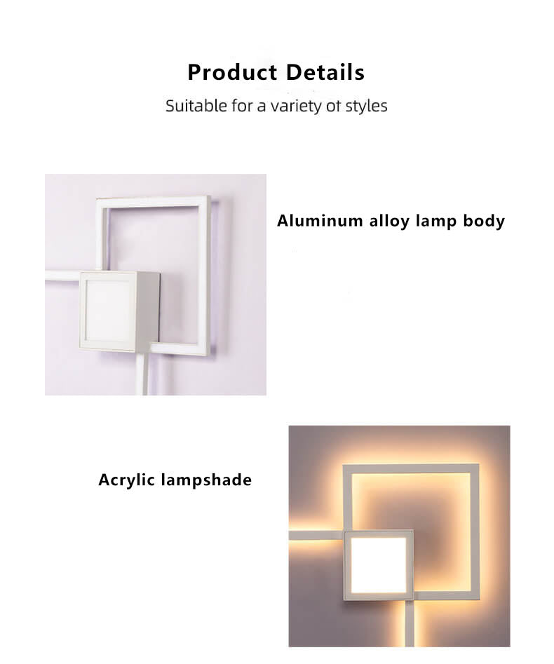 Minimalist Square LED Iron Wall Sconce Lamp