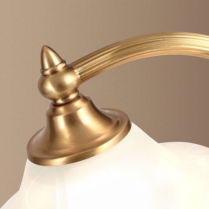 Vintage Copper Glass Petal Shade 1-Light Table Lamp for Bedroom