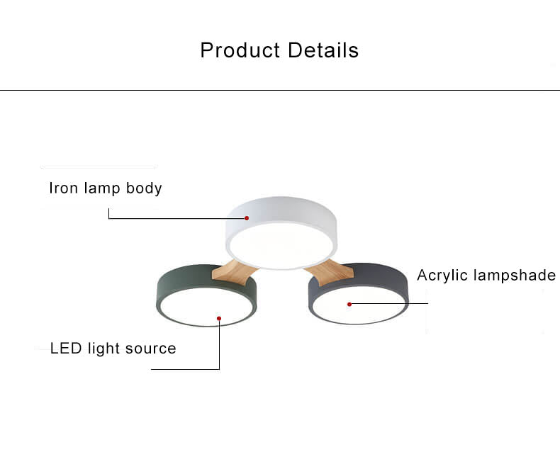 Modern Macaron Circle LED Flush Mount Ceiling Light - 3/4/5/8 Light Options, Stylish LED Fixture for Home Decor, Energy Efficient Ceiling Lighting