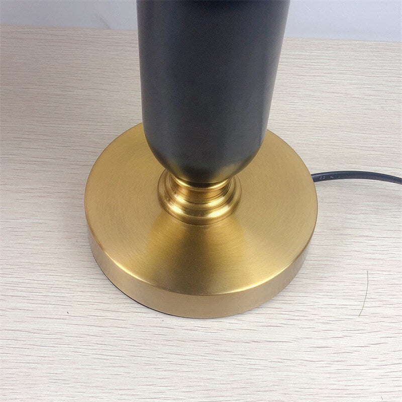 Traditional French Round Metal Pleated Shade 1-Light Table Lamp for Bedroom
