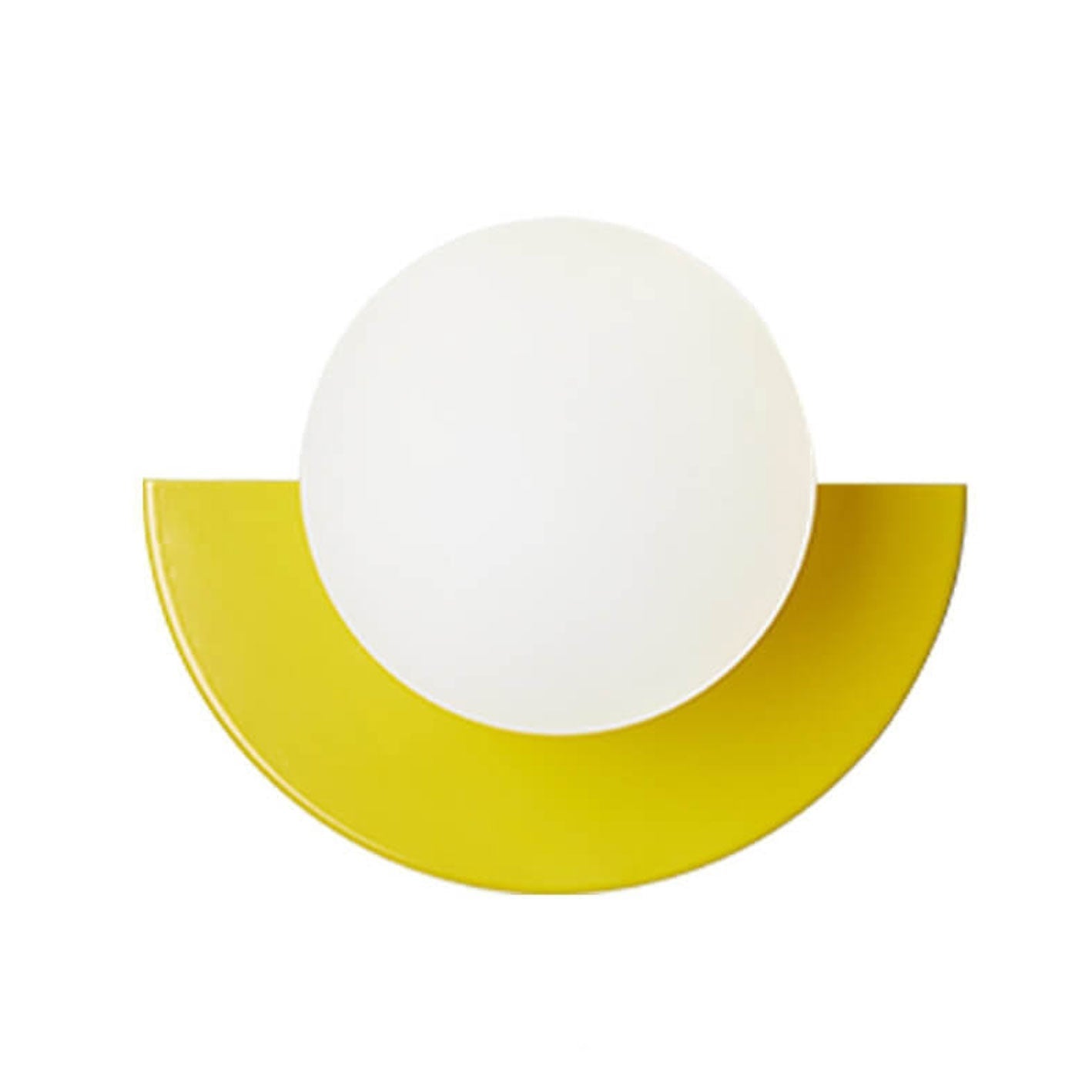 Modern Minimalist Glass Sphere Half-Circle Wall Sconce Lamp - Colorful 1-Light Design