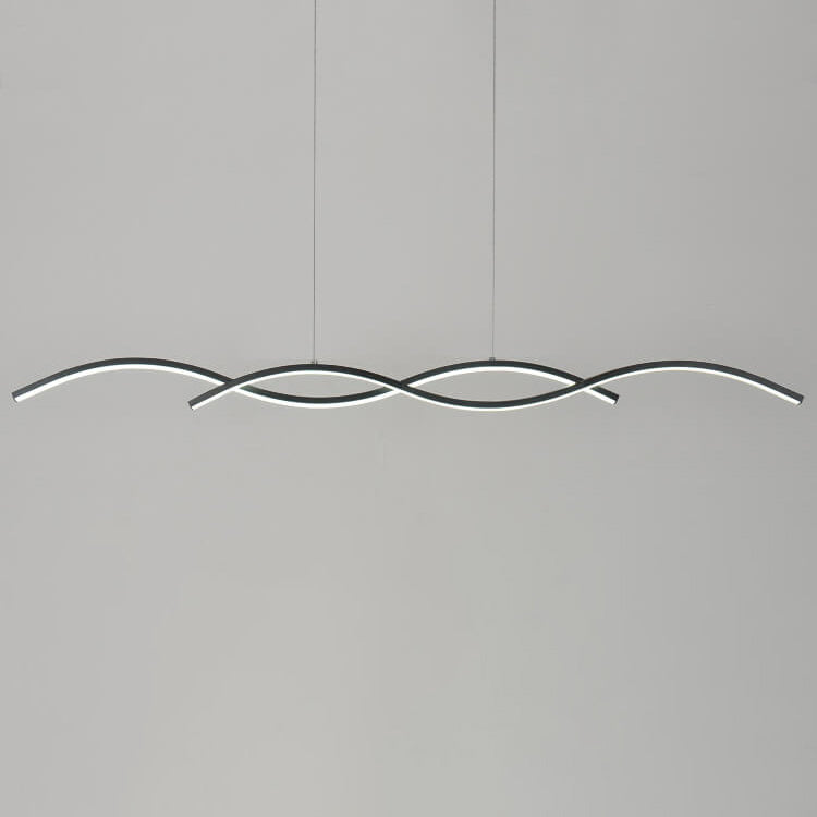 Nordic Minimalist LED Wave Design Island Chandelier - Modern Strip Light