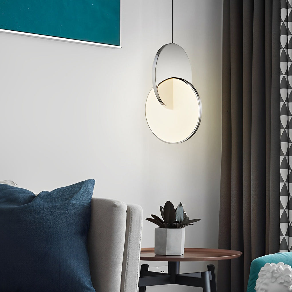 Round Stainless Steel LED Acrylic Pendant Light - Post-Modern Design