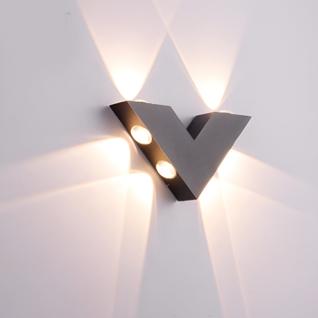 V-Shaped Waterproof LED Outdoor Wall Washer Light - Modern Black Design