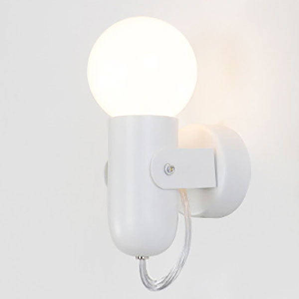 Nordic Solid Color Round Head Wall Sconce 1-Light Lamp