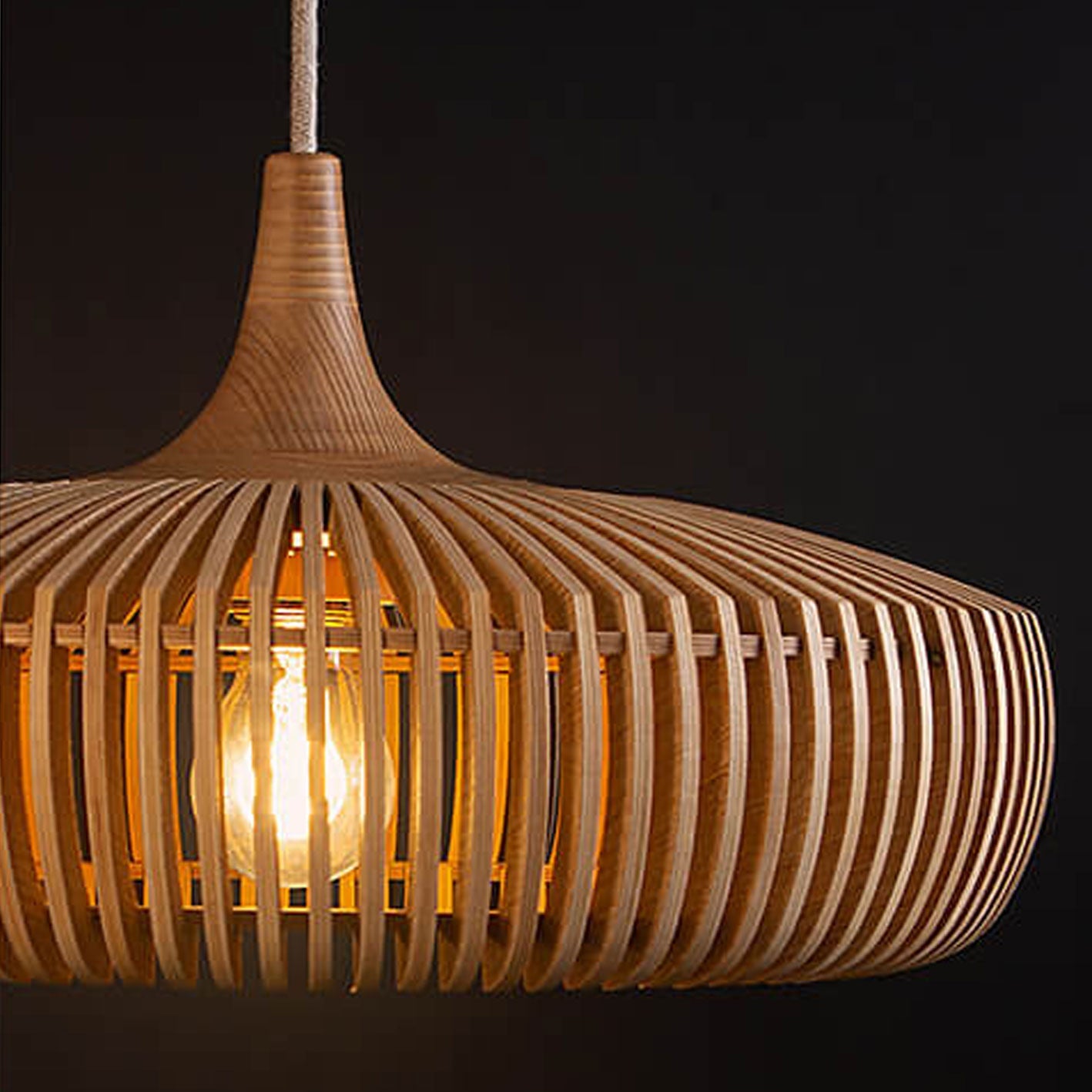 Nordic Vintage Wooden Dome Pendant Light - 1-Light Hanging Fixture for Home Decor