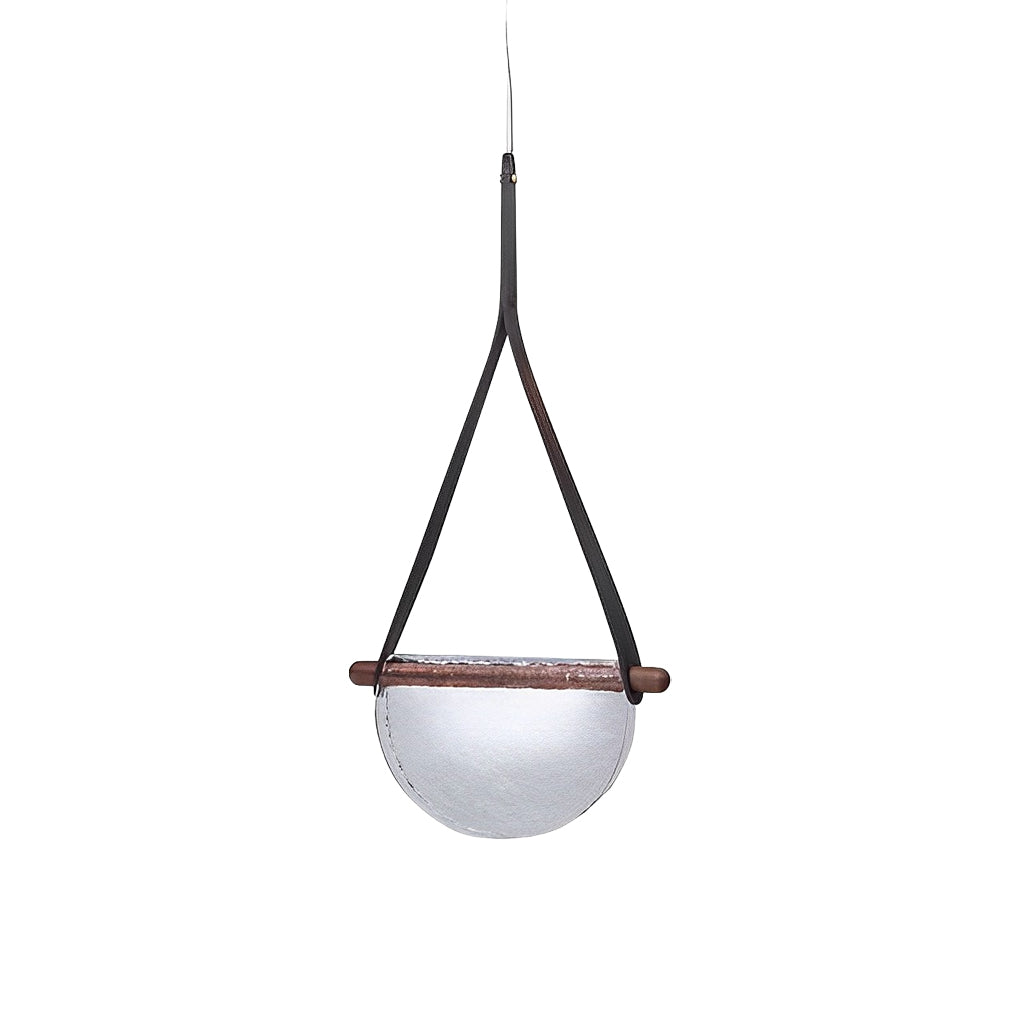 Folded Semicircular Glass LED Chandelier - Post-Modern Belt Lighting
