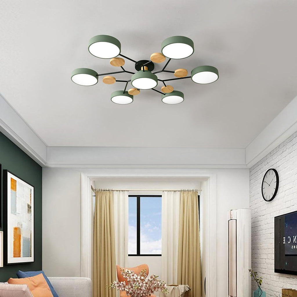 Sputnik Artistic Chandeliers for Kids | Metal & Wood Ceiling Lights