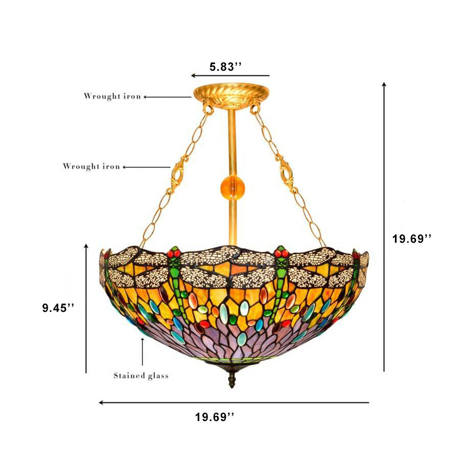 Vintage Tiffany Dragonfly Stained Glass Chandelier - 3-Light Pendant Decor  


Illuminate your space with this stunning Vintage Tiffany Dragonfly Stained Glass Chandelier. Featuring exquisite craftsmanship and intricate dragonfly designs, this 3-light pen