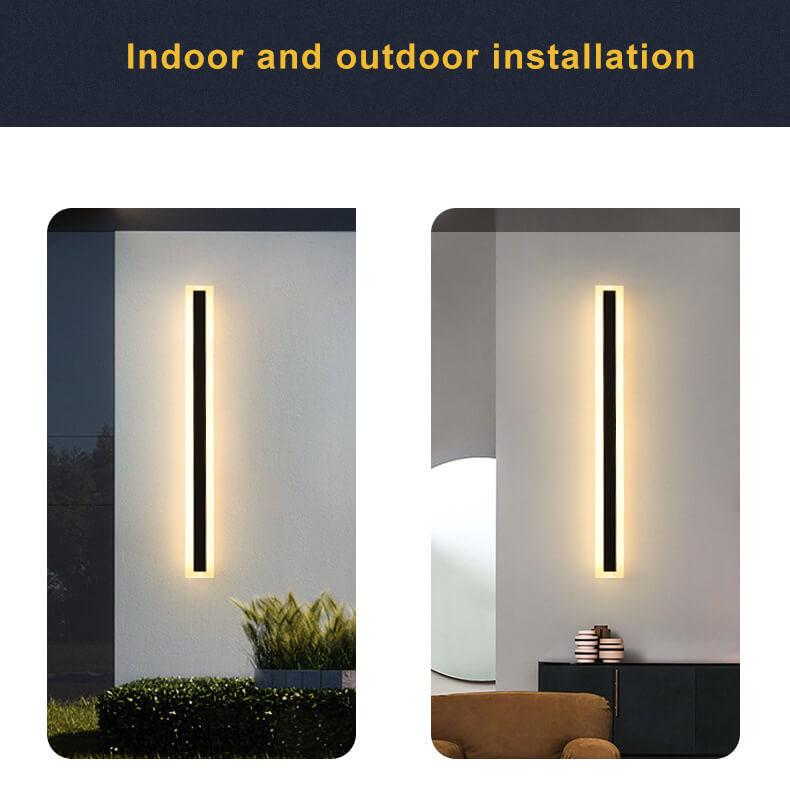Minimalistic Elongated LED Acrylic Wall Light - Waterproof Outdoor Fixture