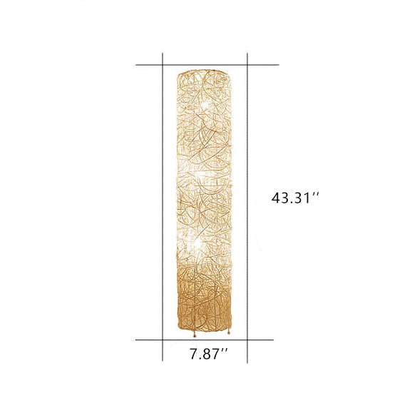 Minimalist Rattan Weaving 3-Light Floor Lamp - Column Design, Eco-Friendly Lighting, Bohemian Home Decor, Adjustable Brightness, Stylish Indoor Lighting, Warm Ambiance Lamp