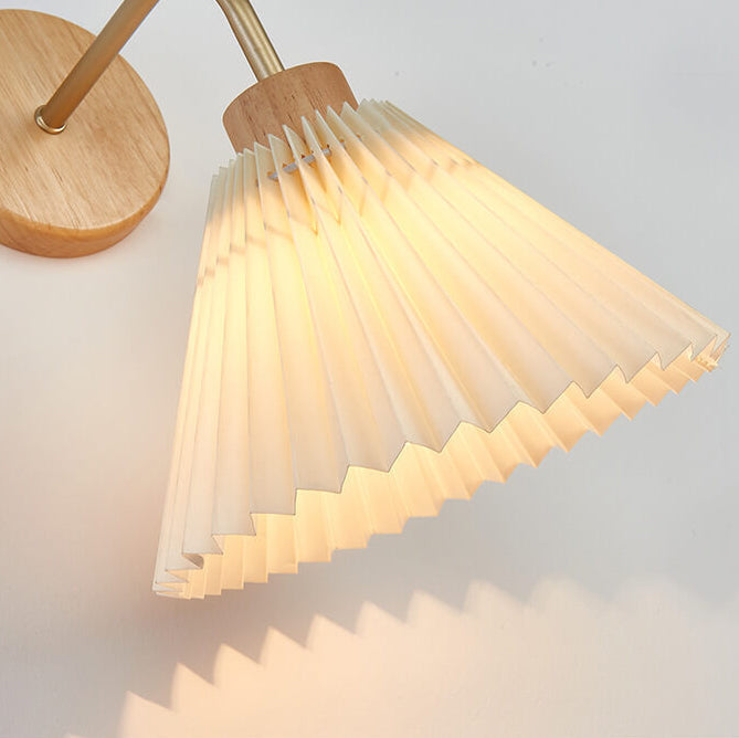 Modern Minimalist Pleated Umbrella Shade Wall Sconce Lamp - 1-Light Fixture, Contemporary Design, Elegant Home Lighting, Stylish Wall Light, Minimalist Decor, Versatile Indoor Illumination