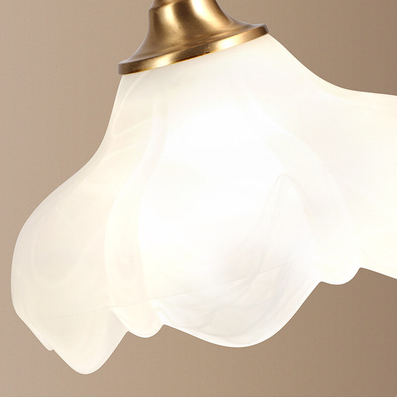 Vintage Copper Glass Petal Shade 1-Light Table Lamp for Bedroom