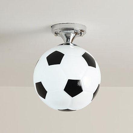 Basketball Soccer Glass Semi-Flush Mount Ceiling Light