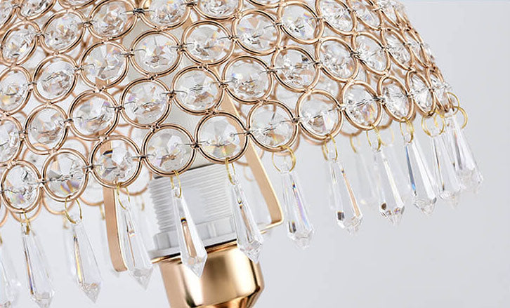 Modern Luxury Crystal Dome Table Lamp - 1-Light Elegant Lighting Decor