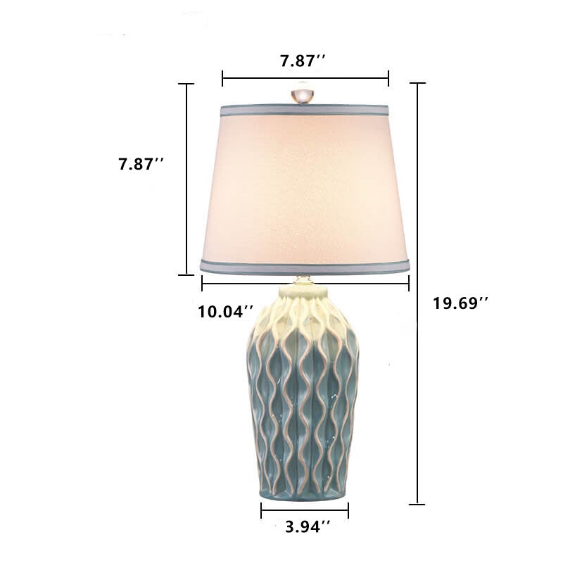 Modern Fabric Ice Cracked Ceramic Table Lamp - 1-Light Design, Elegant Home Lighting, Contemporary Accent Lamp