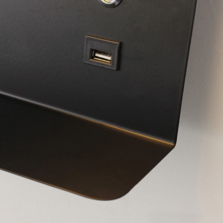 Modern Iron Square LED Wall Sconce - USB Rechargeable Lamp