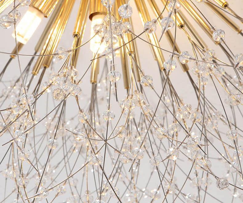 Modern Dandelion Crystal Semi-Flush Mount Ceiling Light 5/6/8 Lights