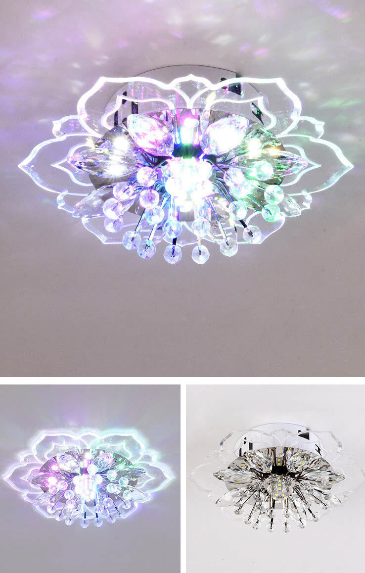 Modern Crystal Flower LED Flush Mount Ceiling Light  

Illuminate your space with this elegant modern crystal flower-shaped ceiling light. Featuring energy-efficient LED technology, it enhances any room with its stylish design and beautiful crystal finish