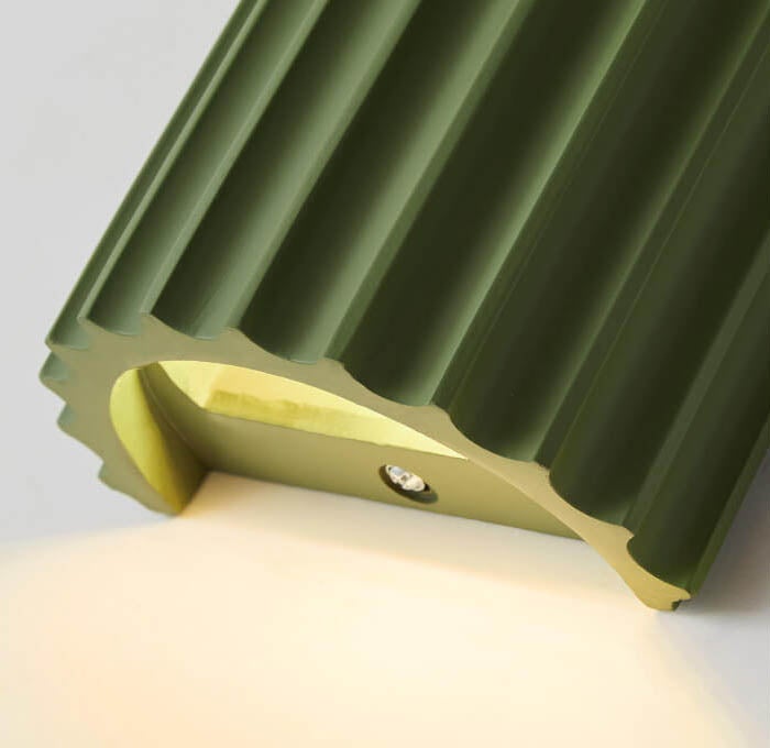 Macaron Resin Striped Half Cylinder Wall Sconce Lamp - 1-Light Decorative Lighting Fixture