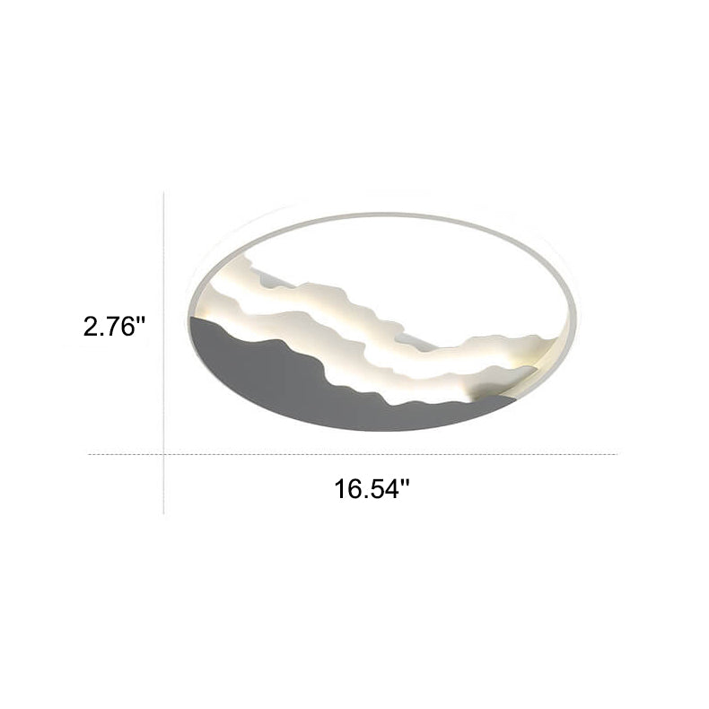 Nordic Sea Wave Round LED Flush Mount Ceiling Light for Modern Interiors