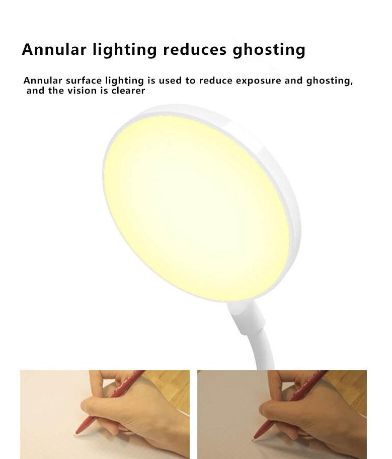 Rechargeable LED Clip Desk Lamp Eye Protection Night Light, Adjustable Brightness, Portable Reading Lamp, USB Rechargeable, Flexible Gooseneck, Dimmable Night Light for Study, Bedroom, Office, Bedside, Travel
