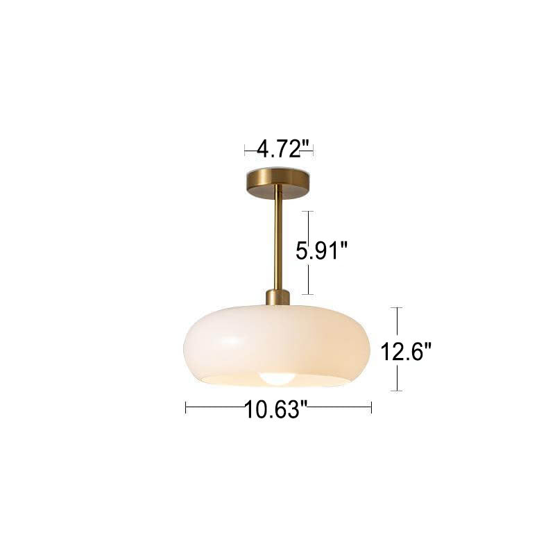 Modern Retro Glass Copper Pendant Light - Flush Mount 1-Light Fixture