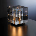 Modern Crystal Stereo Geometric Design 1-Light Table Lamp for Living Room, Bedroom, Nightstand, Decorative Lighting, Contemporary Home Decor, Stylish Accent Lamp, Elegant Crystal Lighting Fixture, Unique Geometric Design, USB Powered LED Lamp, Best Modern