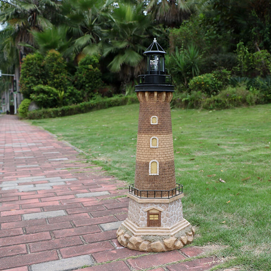 Solar Rotating Tower LED Garden Light - Creative Resin Landscape Decoration