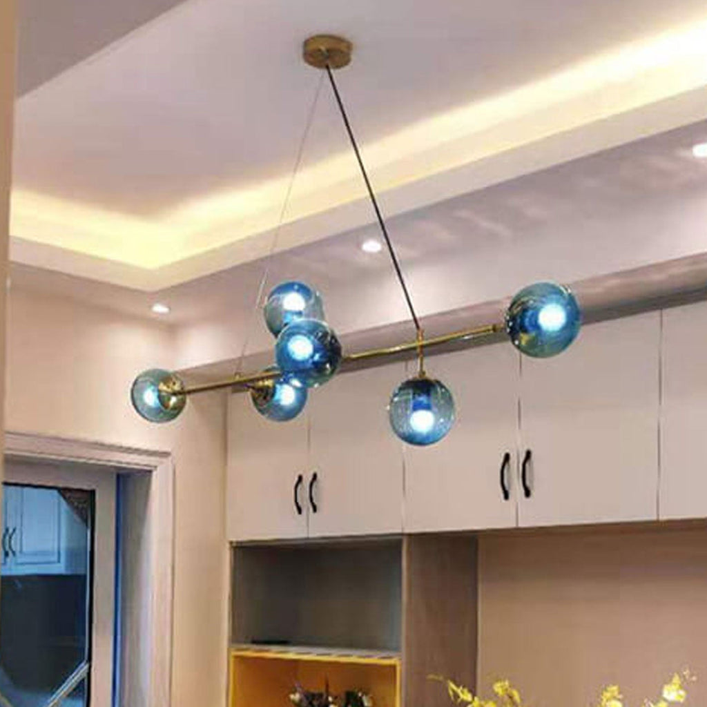 Modern Minimalist Round Globe 6-Light Chandelier - Glass Island Light Fixture