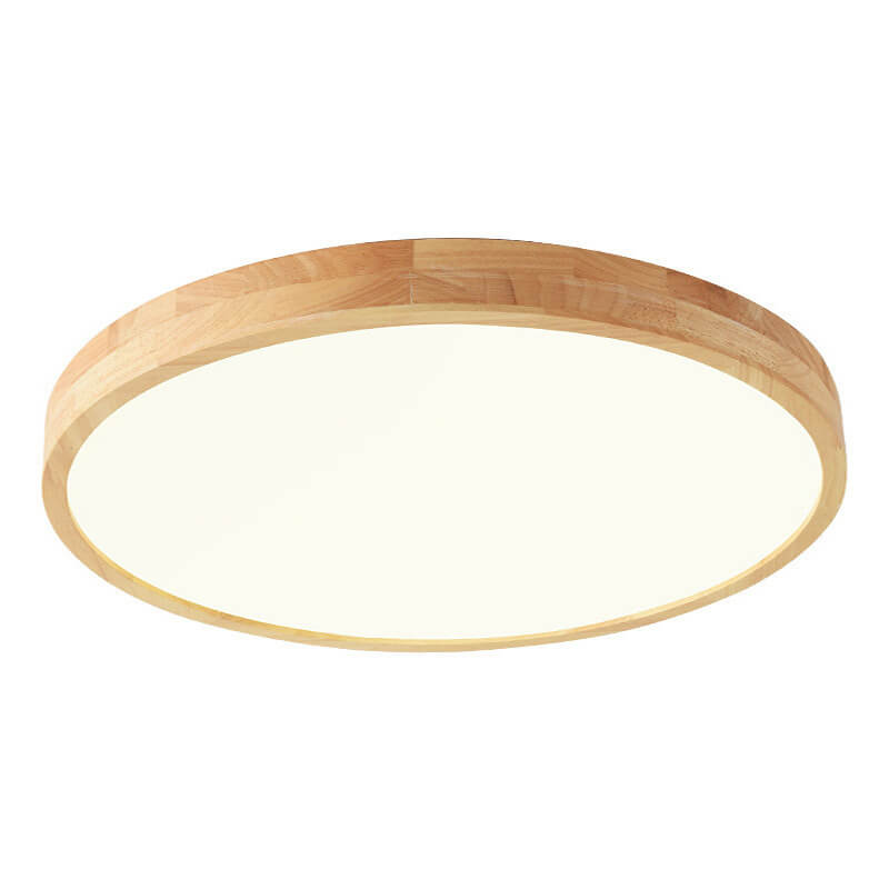 Nordic Solid Wood Ultra-Thin LED Flush Mount Ceiling Light