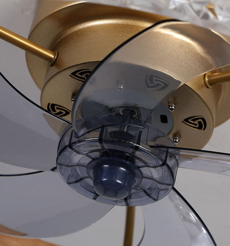 Modern Circle Ring LED Semi-Flush Mount Ceiling Fan Light Fixture