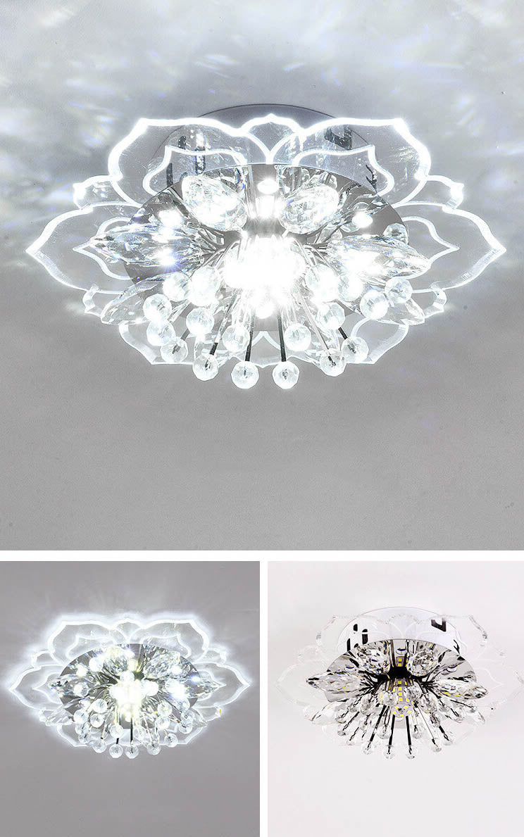 Modern Crystal Flower LED Flush Mount Ceiling Light  

Illuminate your space with this elegant modern crystal flower-shaped ceiling light. Featuring energy-efficient LED technology, it enhances any room with its stylish design and beautiful crystal finish