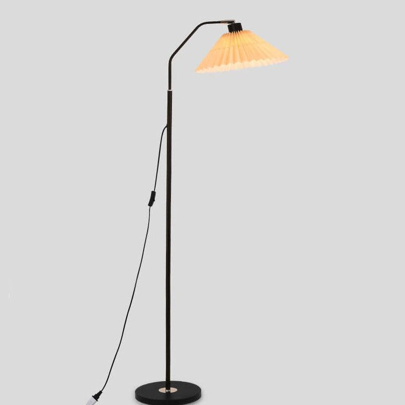 Minimalist Pleated Shade 1-Light Floor Lamp - Modern Standing Light for Living Room & Bedroom