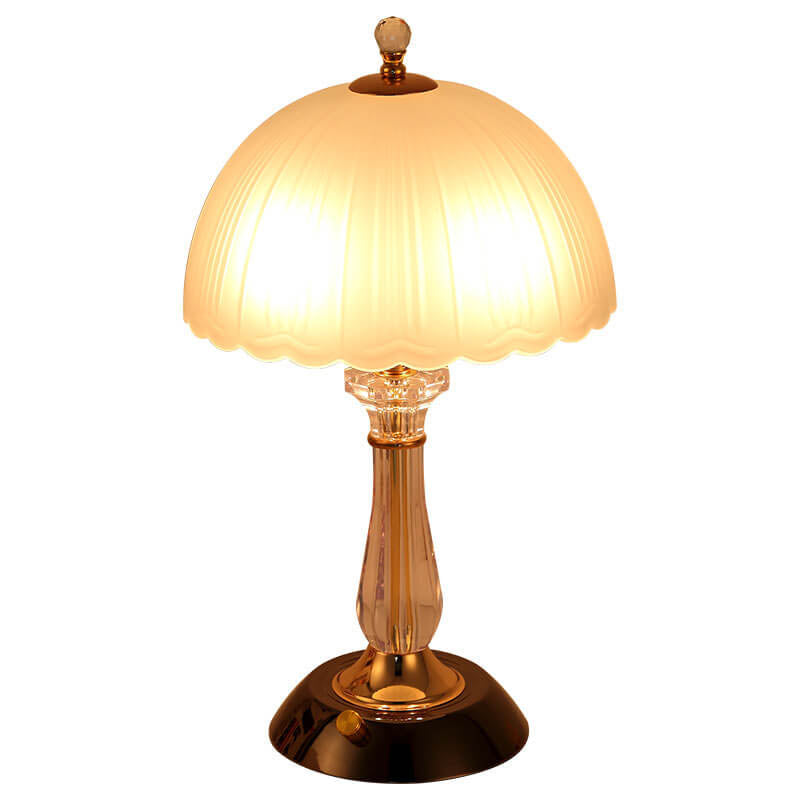 Modern Textured Glass Dome Shade 2-Light Table Lamp - Stylish Home Lighting, Contemporary Design, Elegant Accent Lamp, Bedroom Decor, Living Room Lighting, LED Compatible