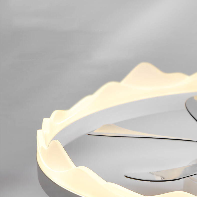 Minimalist Round Acrylic LED Semi-Flush Mount Ceiling Fan Light