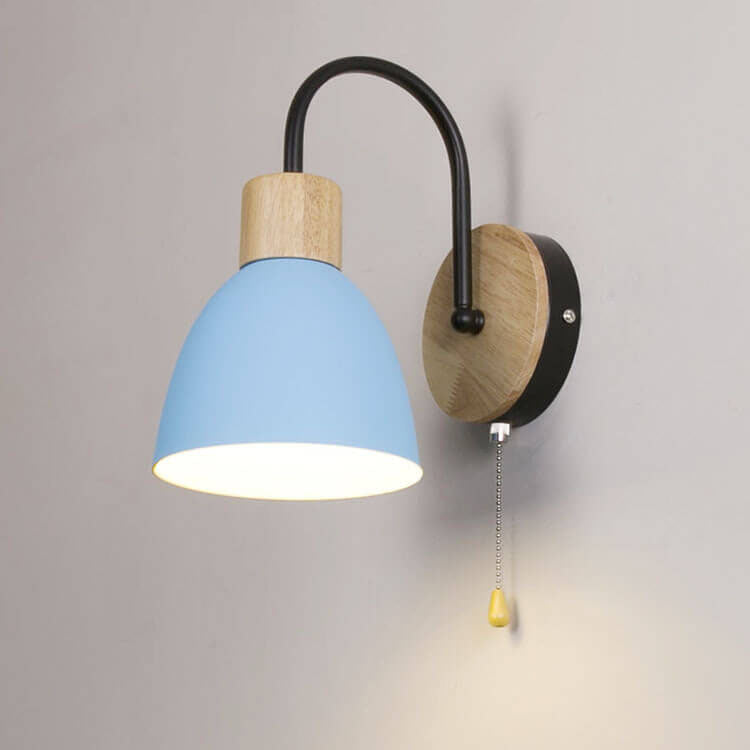 Nordic Macaron 1-Light Zipper Switch Wall Light - Modern Decorative Lighting