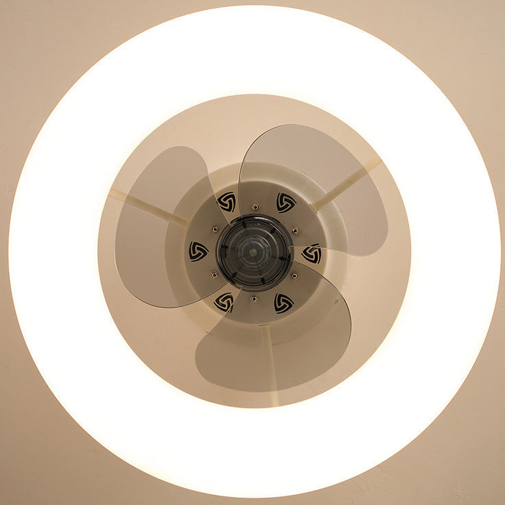 Modern Creative Circle LED Semi-Flush Mount Ceiling Fan Light - Stylish Home Lighting & Energy-Efficient Ceiling Fixture